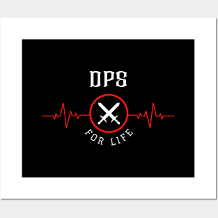 DPS for Life Heartbeat ECG Heart Line Design Roleplaying Game DPS Class Posters and Art